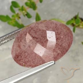 Quartzo Morango rosa rosa Natural 13.42ct, oval, Translúcido