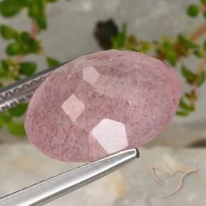 Quartzo Morango Luz rosa Natural 8.28ct, oval, Translúcido