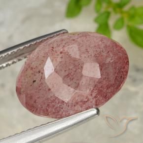 Quartzo Morango Laranja Rosa Natural 10.28ct, oval, Translúcido