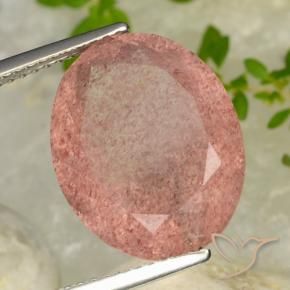 Quartzo Morango rosa médio Natural 8.69ct, oval, Translúcido