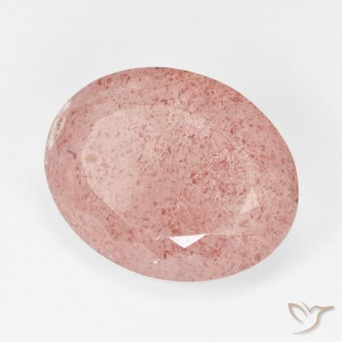 Quartzo Morango Pale Red Orange Natural 11.72ct, oval, Translúcido