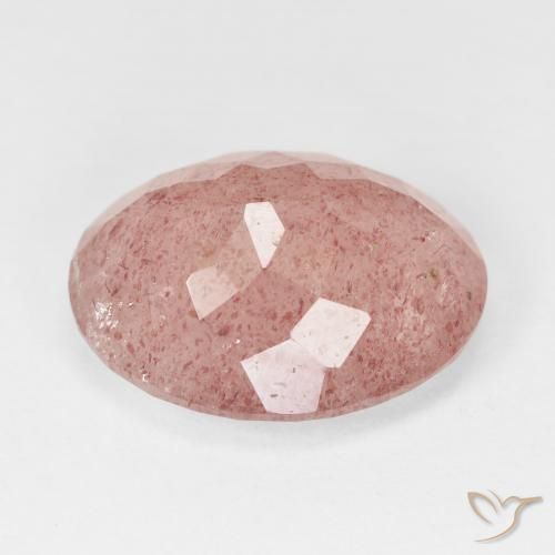 Quartzo Morango Pale Red Orange Natural 11.72ct, oval, Translúcido