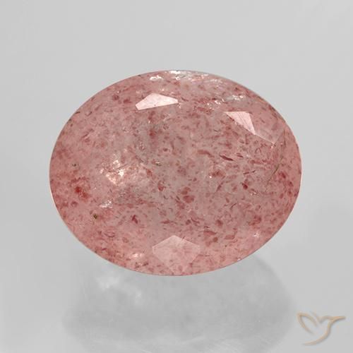 11.84ct Natural Laranja Rosa Quartzo Morango, oval, Translúcido