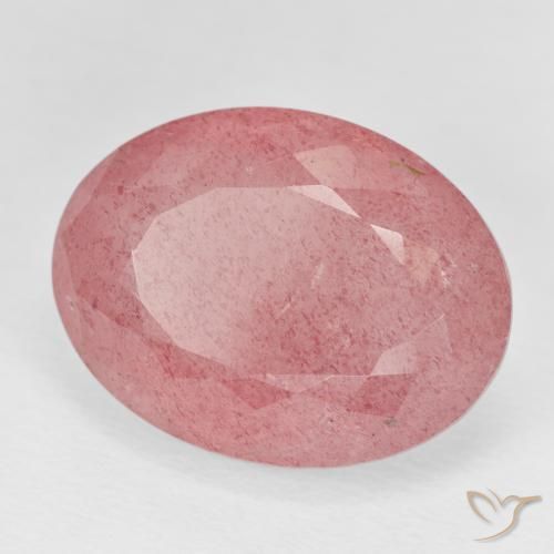 Quartzo Morango Vermelho escuro Natural 23.33ct, oval, Translúcido