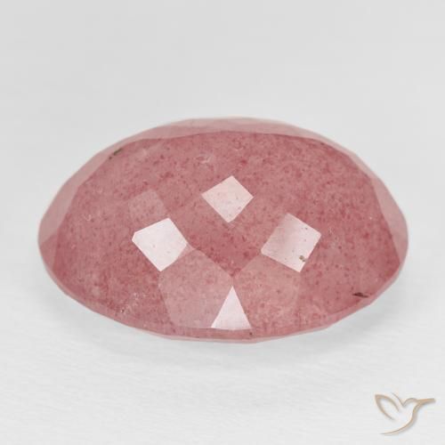 Quartzo Morango Vermelho escuro Natural 23.33ct, oval, Translúcido