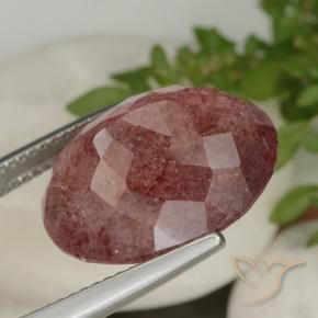 Quartzo Morango Sangria Tinto Natural 13.92ct, oval, Translúcido