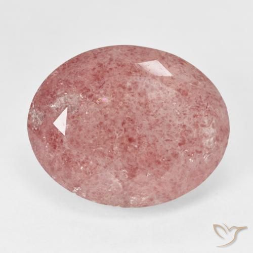 20.31ct Natural rosa médio Quartzo Morango, oval, Translúcido
