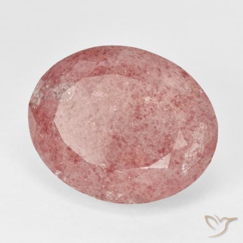 Quartzo Morango rosa médio Natural 20.31ct, oval, Translúcido