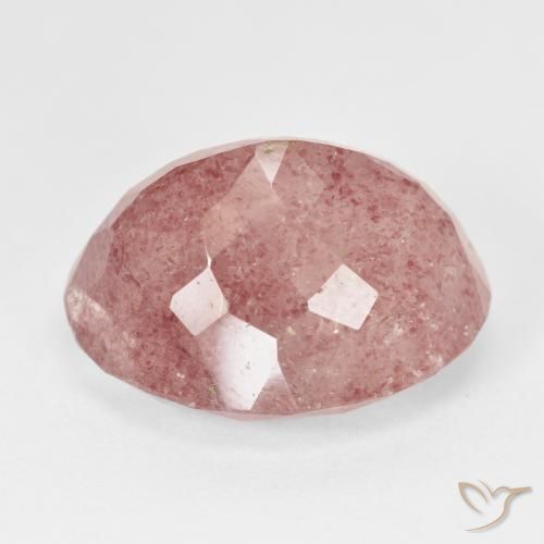 Quartzo Morango rosa médio Natural 20.31ct, oval, Translúcido
