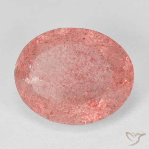 Quartzo Morango Rosa Claro Rosa Natural 8.41ct, oval, Translúcido
