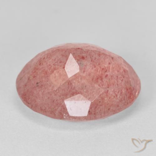 Quartzo Morango Rosa Claro Rosa Natural 8.41ct, oval, Translúcido