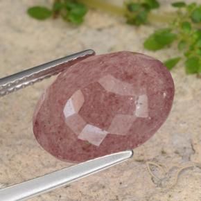 Quartzo Morango rosa médio Natural 6.85ct, oval, Translúcido