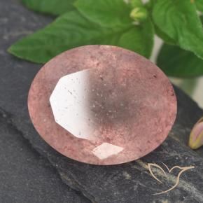Quartzo Morango rosa médio Natural 8.69ct, oval, Translúcido