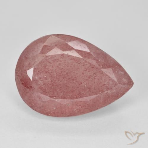 Quartzo Morango rosa rosa Natural 12.90ct, Formato de pêra, Translúcido