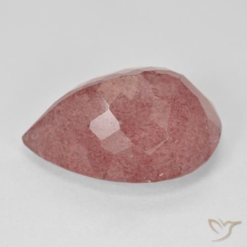 Quartzo Morango rosa rosa Natural 12.90ct, Formato de pêra, Translúcido