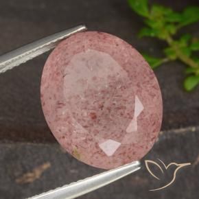 Quartzo Morango Laranja Rosa Natural 13.48ct, oval, Translúcido