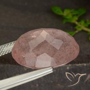 Quartzo Morango Rosa Intenso Natural 12.98ct, oval, Translúcido
