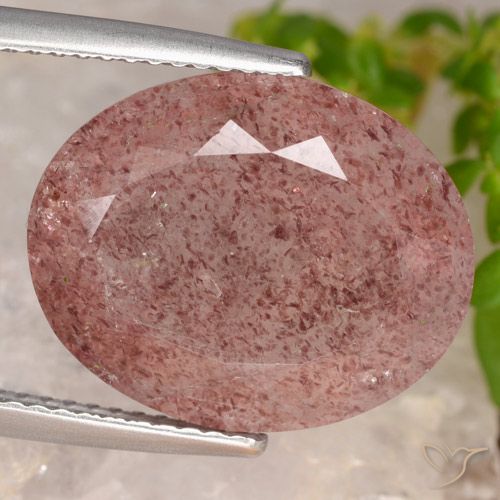 10.20ct Natural rosa médio Quartzo Morango, oval, Translúcido