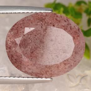 Quartzo Morango rosa médio Natural 10.20ct, oval, Translúcido