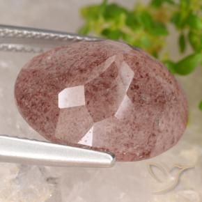 Quartzo Morango rosa médio Natural 10.20ct, oval, Translúcido