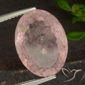 Quartzo Morango Luz rosa Natural 7.80ct, oval, Translúcido