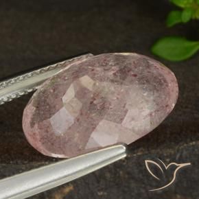Quartzo Morango Luz rosa Natural 7.80ct, oval, Translúcido