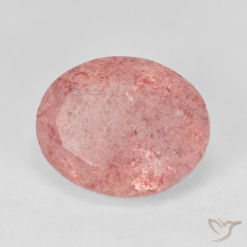 8.02ct Natural rosa médio Quartzo Morango, oval, Translúcido