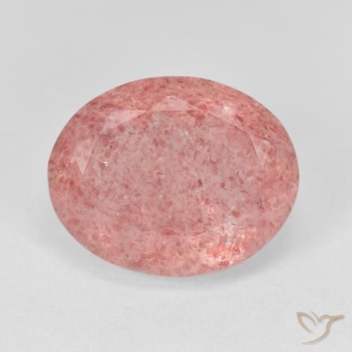 Quartzo Morango rosa médio Natural 8.02ct, oval, Translúcido