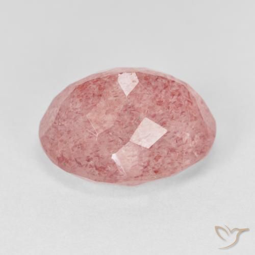 Quartzo Morango rosa médio Natural 8.02ct, oval, Translúcido