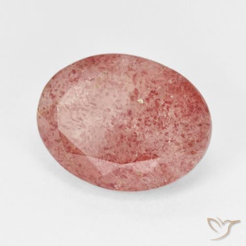Quartzo Morango rosa médio Natural 7.35ct, oval, Translúcido