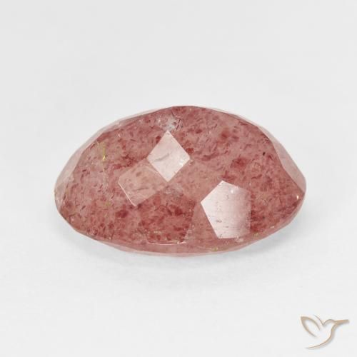 Quartzo Morango rosa médio Natural 7.35ct, oval, Translúcido