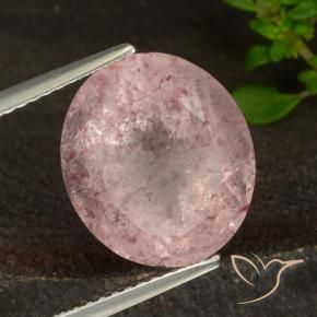 Quartzo Morango Luz rosa Natural 7.37ct, oval, Translúcido