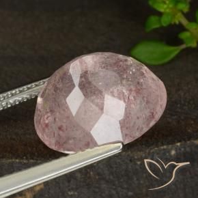 Quartzo Morango Luz rosa Natural 7.37ct, oval, Translúcido
