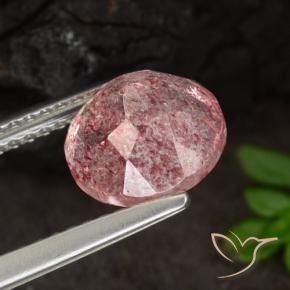 Quartzo Morango rosa rosa Natural 2.07ct, Redondo, Translúcido