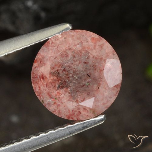 2.11ct Natural rosa médio Quartzo Morango, Redondo, Translúcido