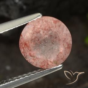 Quartzo Morango rosa médio Natural 2.11ct, Redondo, Translúcido