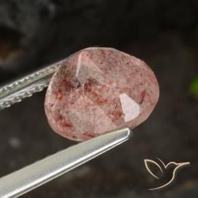 Quartzo Morango rosa médio Natural 2.11ct, Redondo, Translúcido