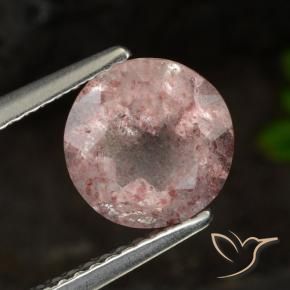 Quartzo Morango Luz rosa Natural 1.84ct, Redondo, Translúcido