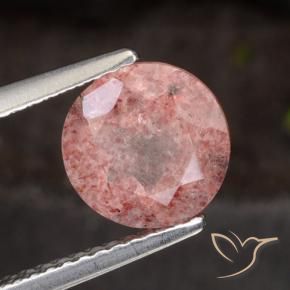 Quartzo Morango rosa médio Natural 1.94ct, Redondo, Translúcido