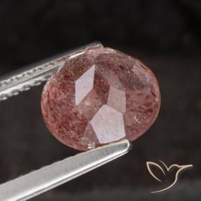 Quartzo Morango Rosa escuro Natural 1.98ct, Redondo, Translúcido