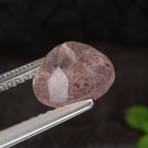 Quartzo morango rosa natural 1,90ct, corte redondo, translúcido