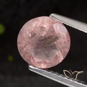Quartzo Morango rosa médio Natural 1.67ct, Redondo, Translúcido