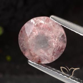 Quartzo Morango rosa rosa Natural 1.99ct, Redondo, Translúcido
