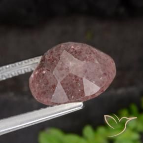 Quartzo Morango Rosa Chiclete Claro Natural 4.42ct, Redondo, Translúcido