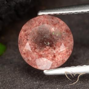 Quartzo Morango Framboesa Rosa Natural 1.96ct, Redondo, Translúcido
