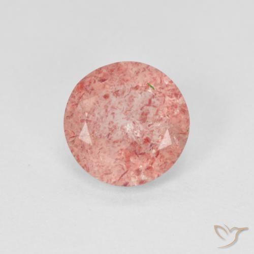 1.87ct Natural Rosa Claro Rosa Quartzo Morango, Redondo, Translúcido