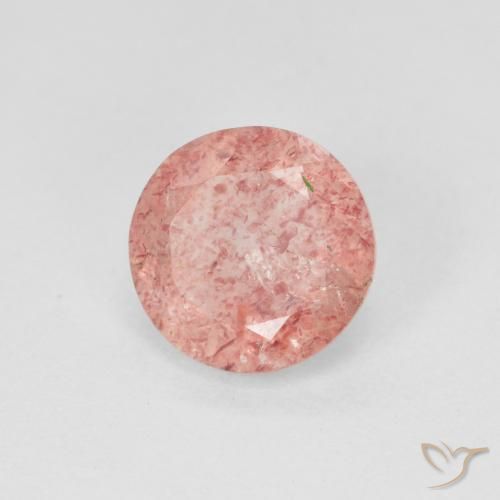 Quartzo Morango Rosa Claro Rosa Natural 1.87ct, Redondo, Translúcido