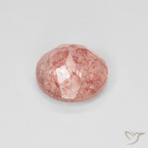 Quartzo Morango Rosa Claro Rosa Natural 1.87ct, Redondo, Translúcido