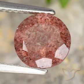 Quartzo Morango rosa médio Natural 1.76ct, Redondo, Translúcido