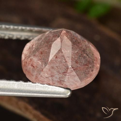 Quartzo Morango Rosa médio-escuro Natural 1.92ct, Redondo, Translúcido